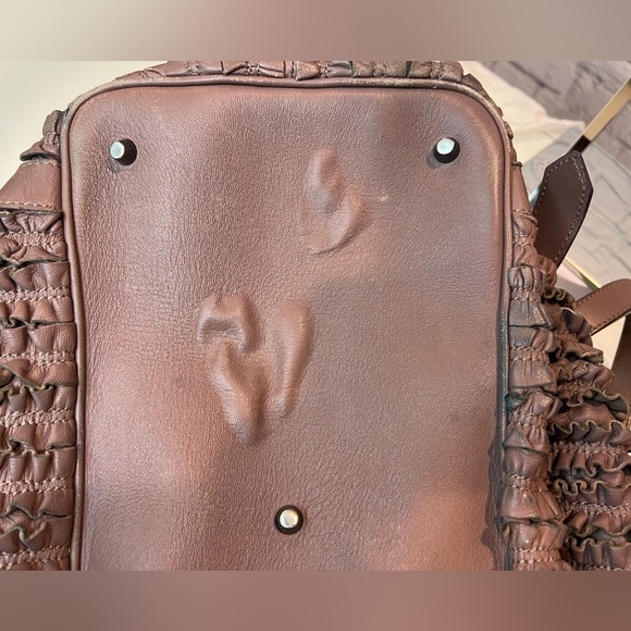 BURBERRY Old Rose Ruffled Leather Lowry Two Way Bag *EUC* - Picture 14 of 15